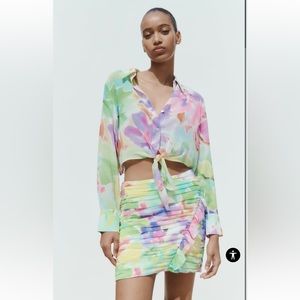 Zara Printed Mini Skirt